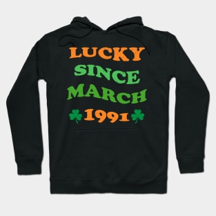 Lucky Since March 1991 33 Years Old 33th St Patricks Day Hoodie